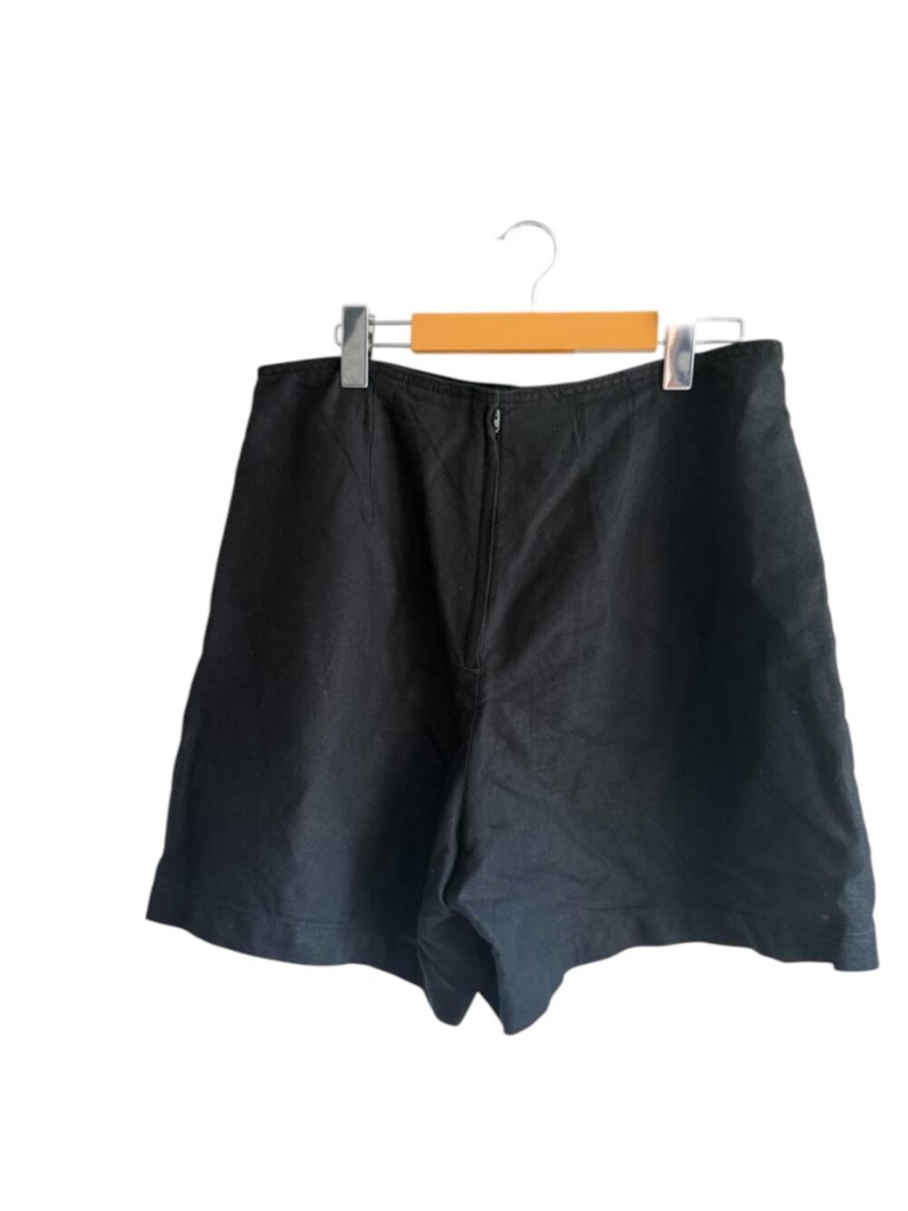GAP Black Linen Blend Button Front Mini Skort Size 10 Tall - Picture 4 of 9